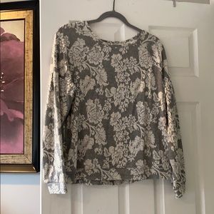 Knox Rose Grey and Cream Sweater, Size M